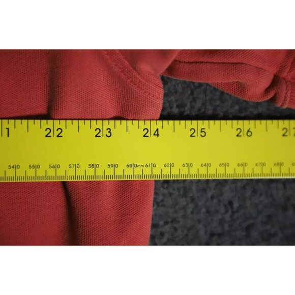 Orvis Golf Polo Shirt Mens XL Orange Spread Collared Spell Out Logo Embroidered - Picture 7 of 9